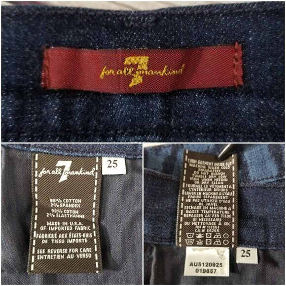 7 For All Mankind Womens Size 25 Low Rise Cutoff Side Slit Boho Denim Shorts - Picture 8 of 10